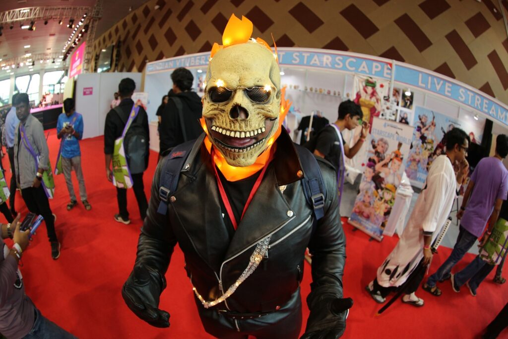 Cosplayer-dressed-as-Ghost-Rider-at-Bengaluru-Comic-Con-2023